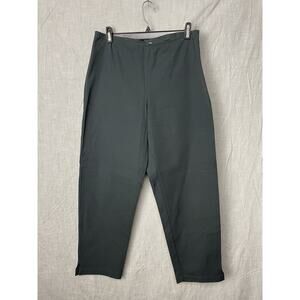 Eileen Fisher Women's Size Medium Black Organic Cotton Cropped Pull On Pants